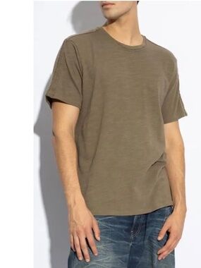 RAG & BONE Raw Edge Flame Distressed Regular Fit Cotton Knit T-Shirt